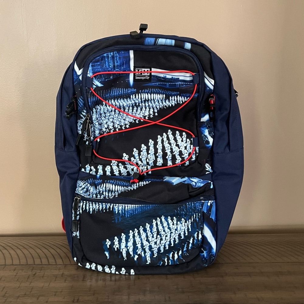 Loungefly Star Wars Death Star Stormtroopers Book Bag Backpack, Full Size.